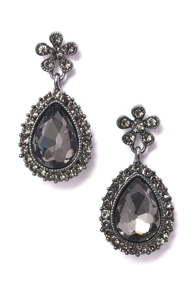 Grey crystal earrings - SV SONS - 3996204